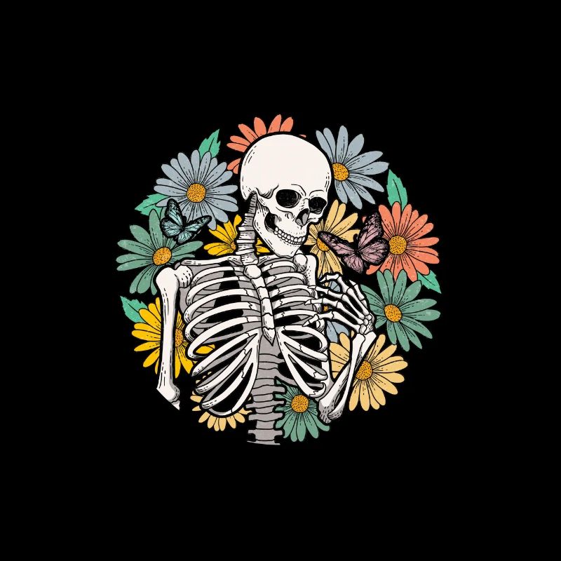 Squelette de fleur avec dicton