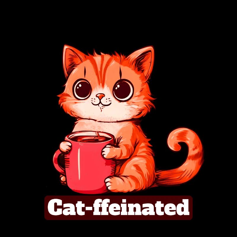 Funny Cat Drinking Coffee