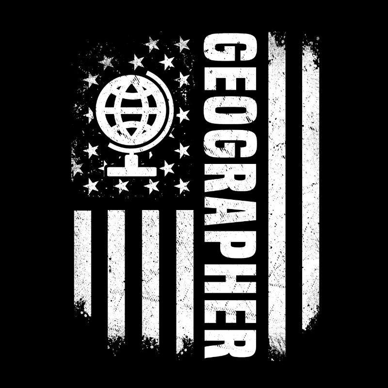 USA Flag Geographer America Geography