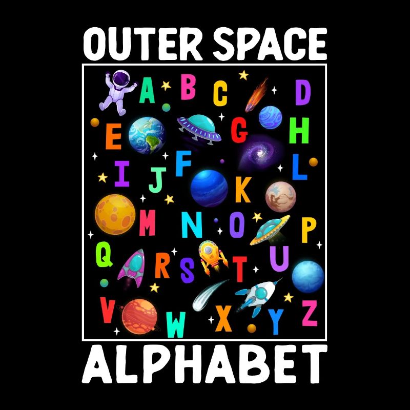 Outer Space Alphabet Kindergarten Teacher 100 Days