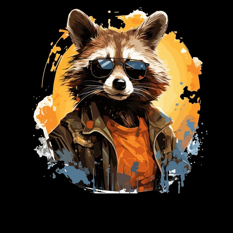 Witziger Waschbär mit Sonnenbrille