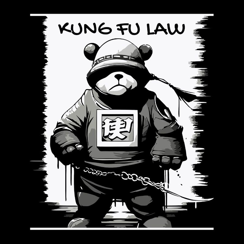 Die Waffe der Kampfkunst und ein Kung Fu Bär