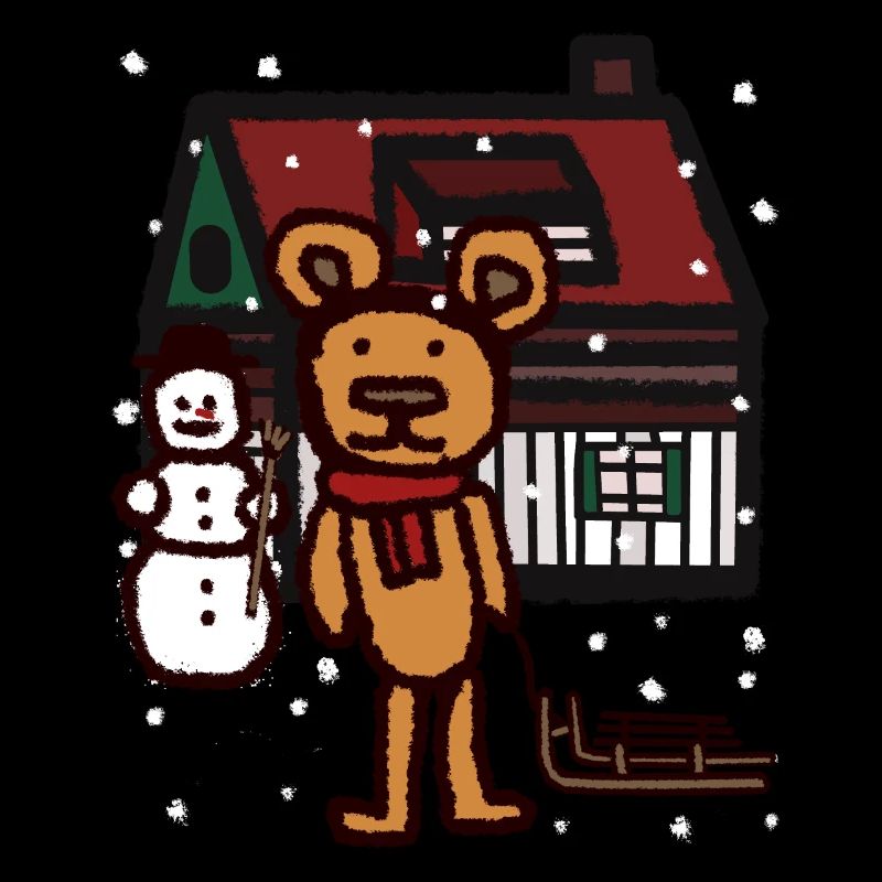 Teddy Schneefall Weihnachtsgeschenk Schlitten Kind