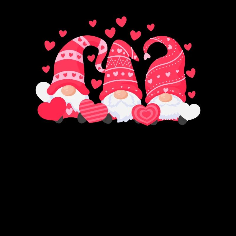 Three Dwarfs Heart Happy Valentine's Day Hearts Gnome