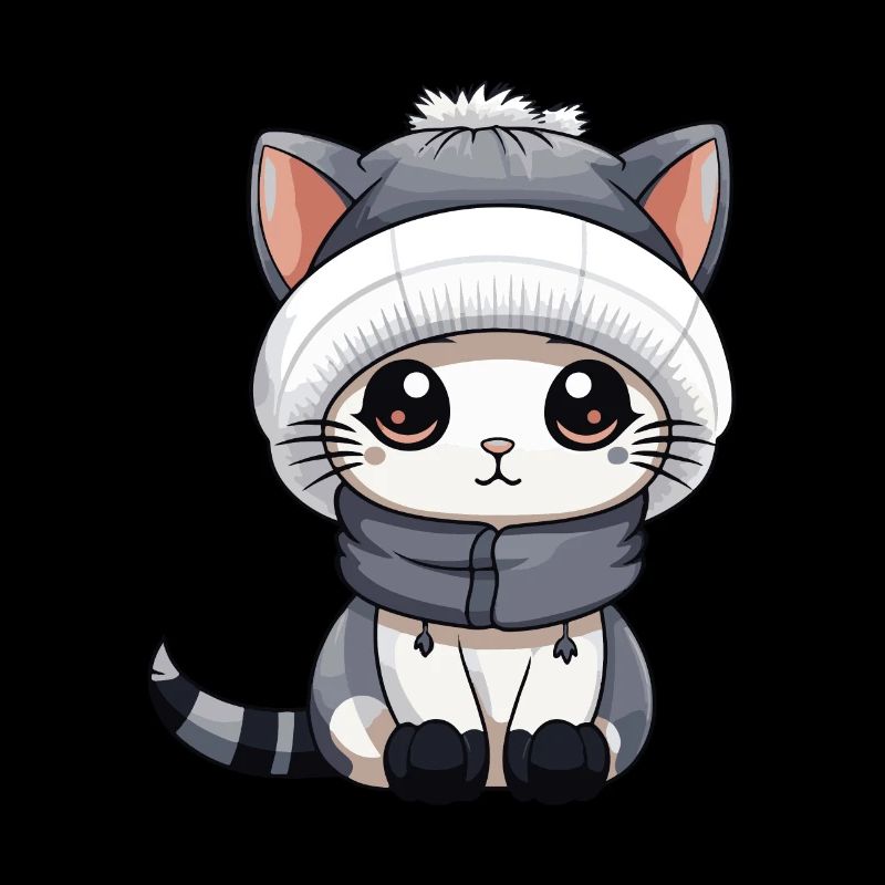 Chat Hiver Bande Dessinée Mignon