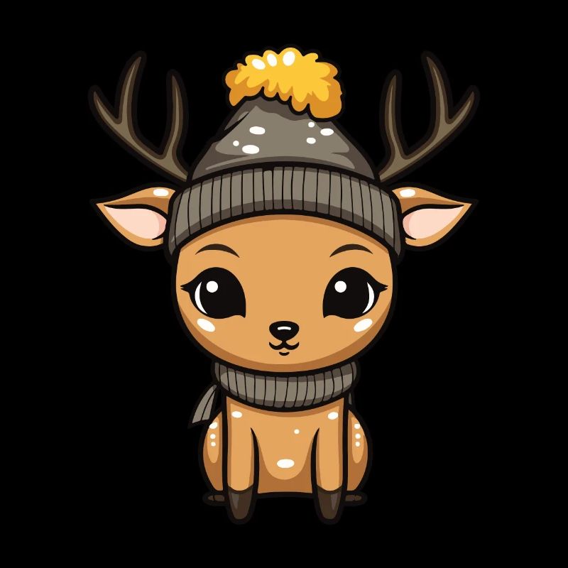 Reh Geweih Winter Comic