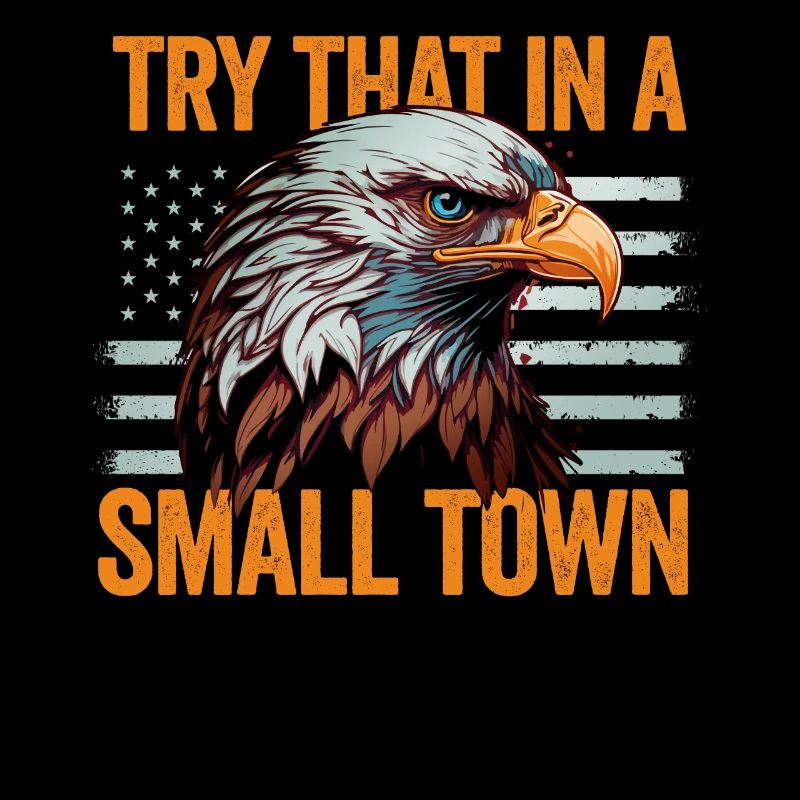 Try That In A Small Town American Flag Eagle