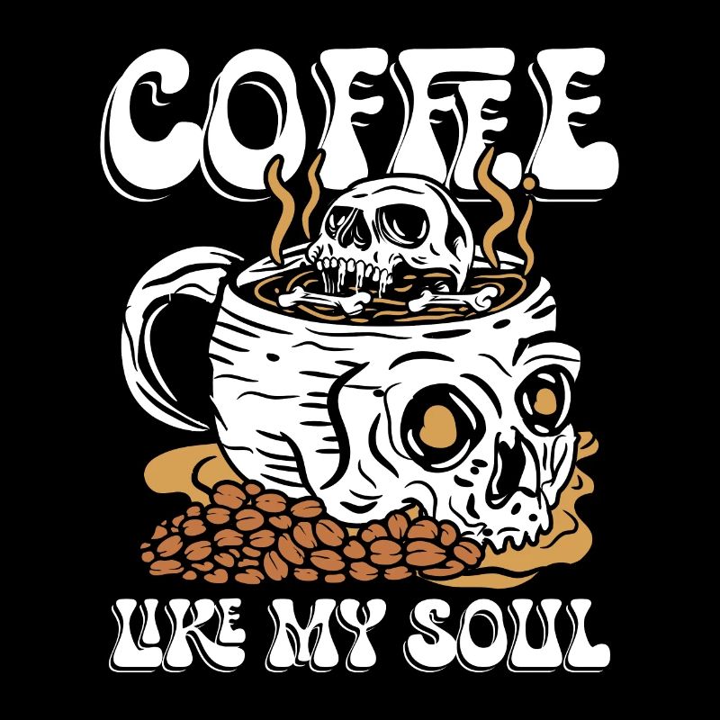 Le café comme mon âme | crâne réveil matinal