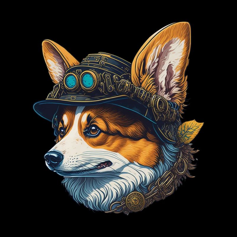 Viktorianischer Steampunk Corgi Hund Design