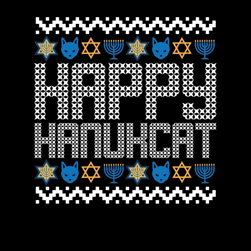 Joyeux Hanukcat Hanoukka Chat de Noël Juif Laid