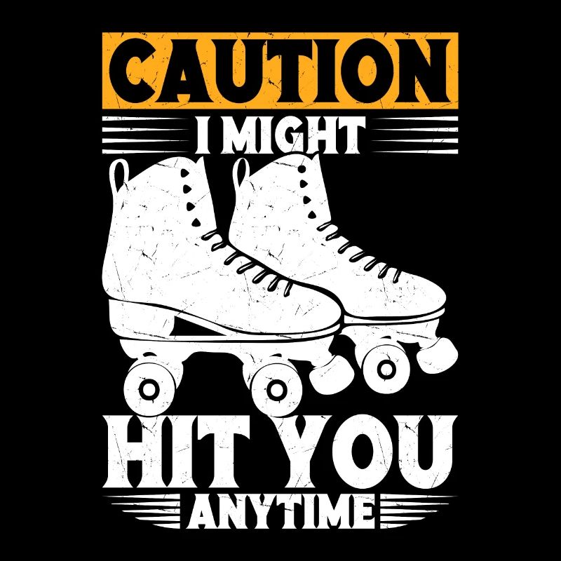 Roller Derby Girl Caution Roller Skates