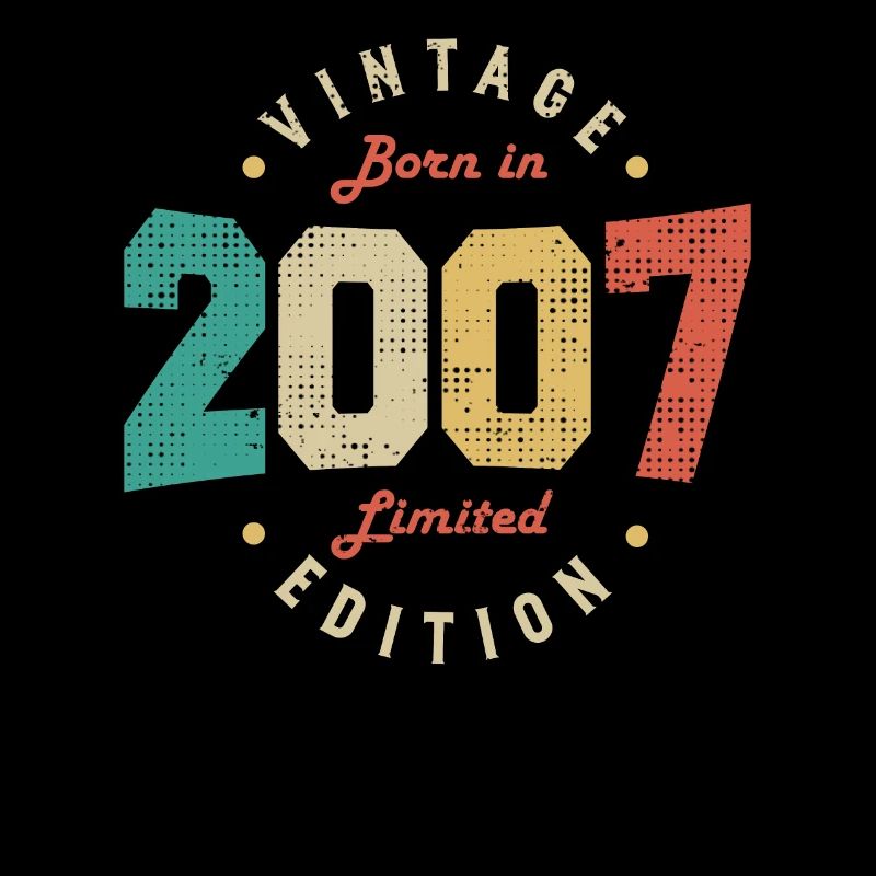 Vintage 2007 Original 2007 Anniversaire Rétro 2007