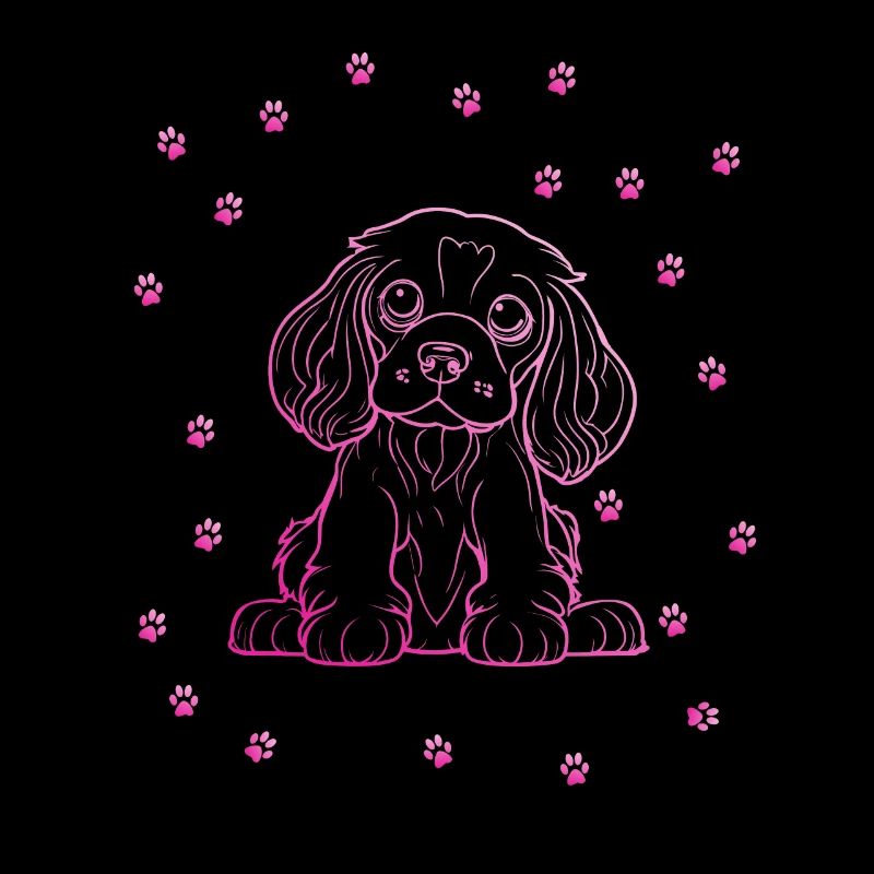 Cocker Spaniel mit kleinen Pfoten