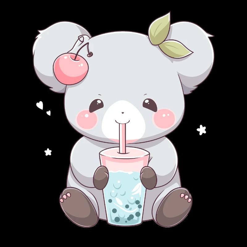 Kawaii Koala Boissons Boba Bubble Tea Chibi