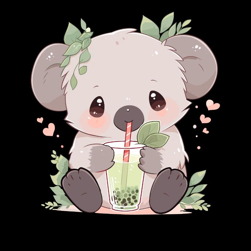 Kawaii Koala Boissons Boba Bubble Tea Chibi