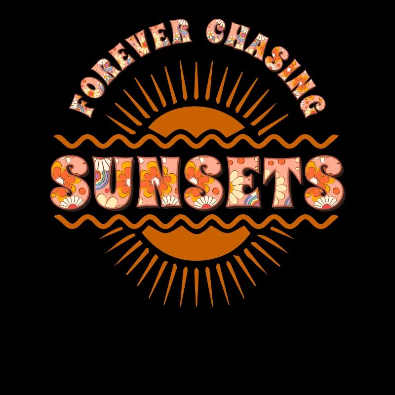 Forever Chasing Sunsets Retro Summer Vacation