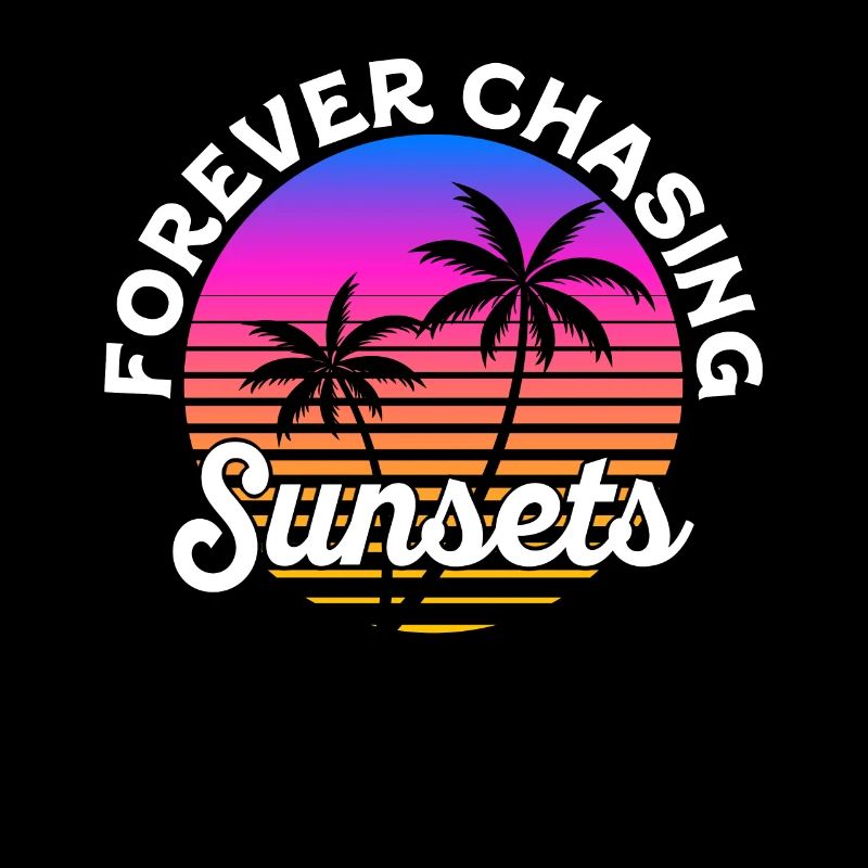 Forever Chasing Sunsets Retro Summer Vacation