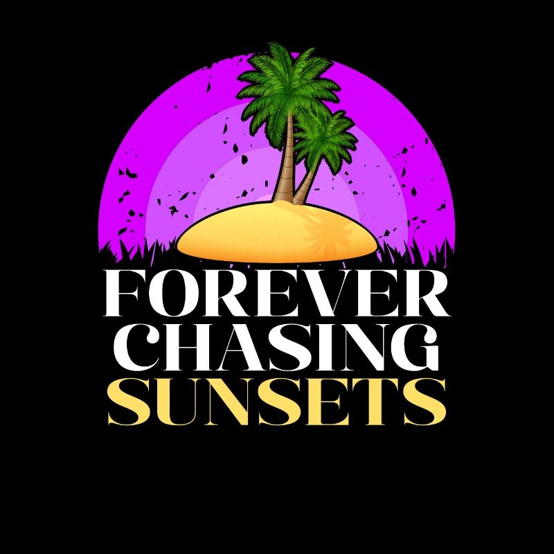 Forever Chasing Sunsets Retro Summer Vacation