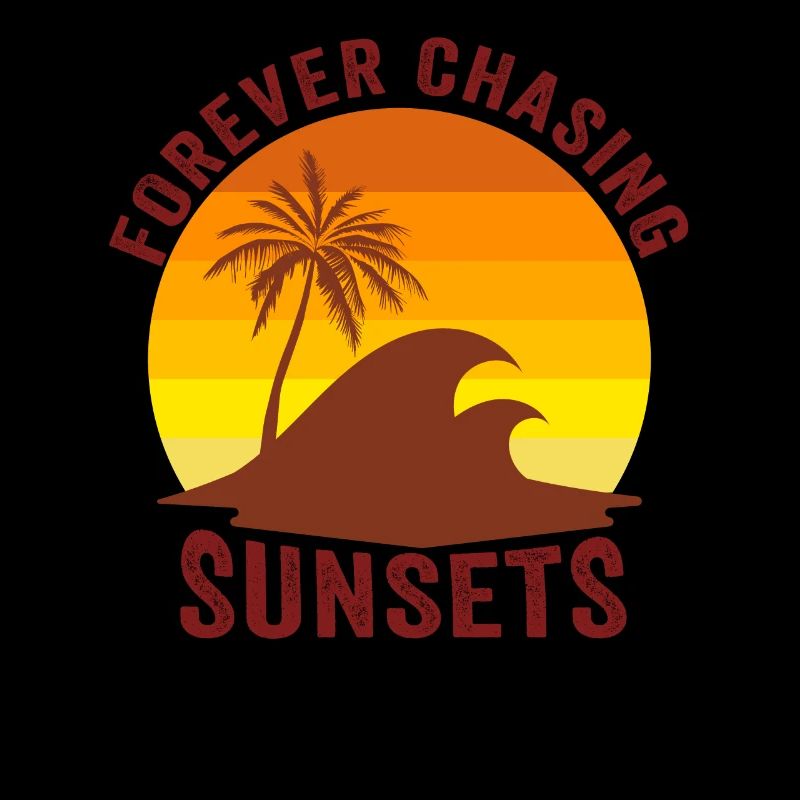Forever Chasing Sunsets Retro Summer Vacation