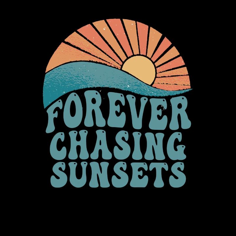 Forever Chasing Sunsets Retro Summer Vacation