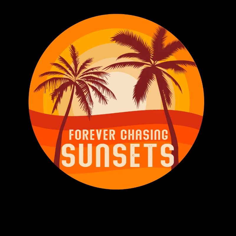 Forever Chasing Sunsets Retro Summer Vacation
