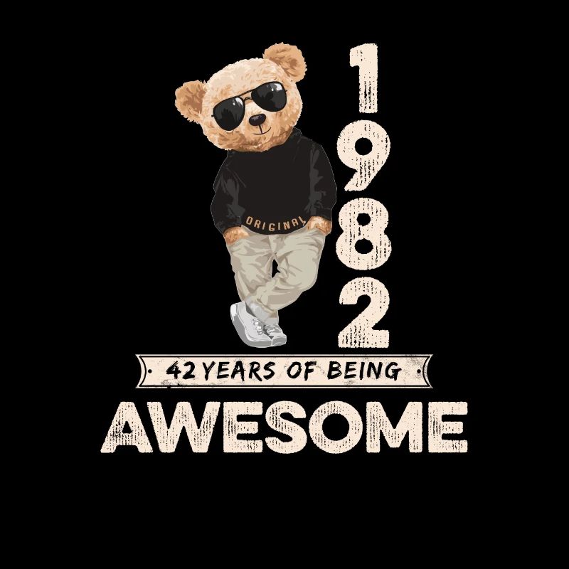 1982 Geburtstag Teddy Bär Being Awesome Orignal