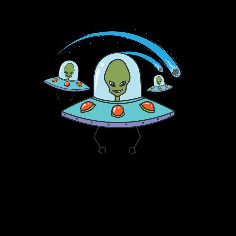 Shooting star with aliens sky