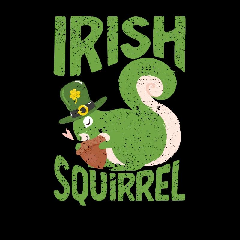 Irisches Eichhörnchen Grün Niedlich St Patricks