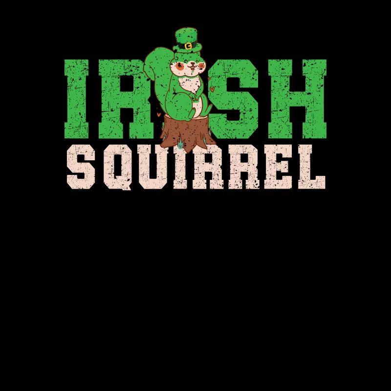 Irisches Eichhörnchen Grün Niedlich St Patricks