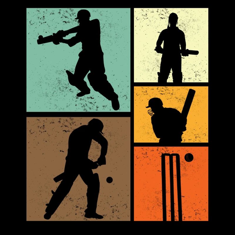 Conception de joueur de cricket vintage dans un style rétro pour