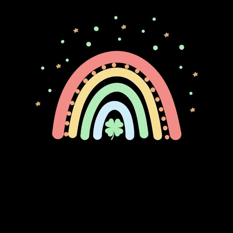 Vierblättriges Kleeblatt Regenbogen St. Patrick's