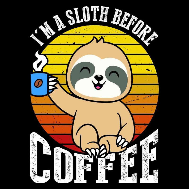 Je suis un paresseux devant le café au rétro