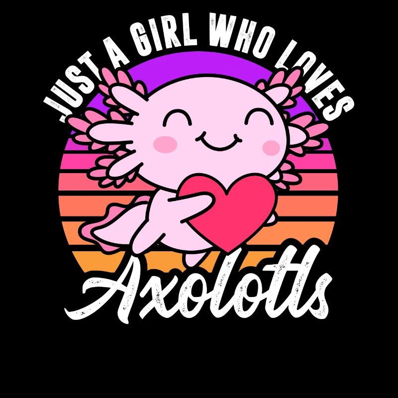 Nur Ein Mädchen, Das Axolotls In Retro Liebt