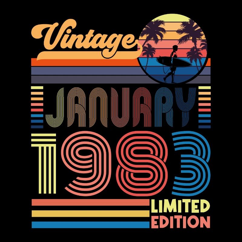 Anniversaire janvier 1983. Cadeau Janvier 1983.