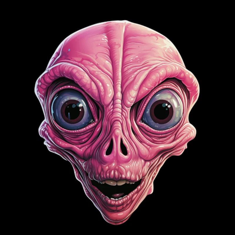 Extraterrestre choqué, choc, visage extraterrestre, curiosité