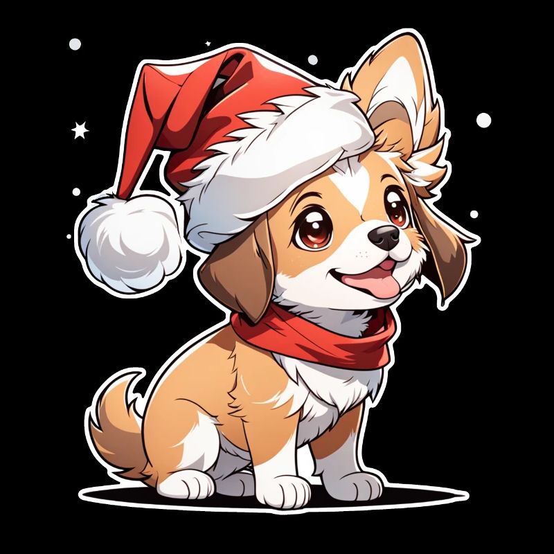chien avec bonnet de noel