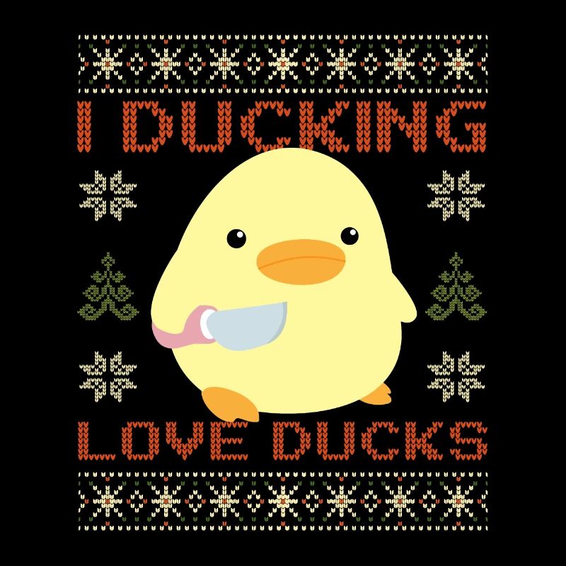Canard avec couteau Meme - J’aime les canards moche Noël