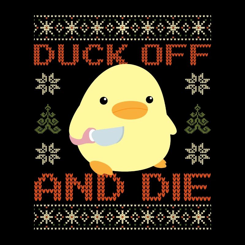 Canard avec couteau Meme - Canard Off Ugly Noël