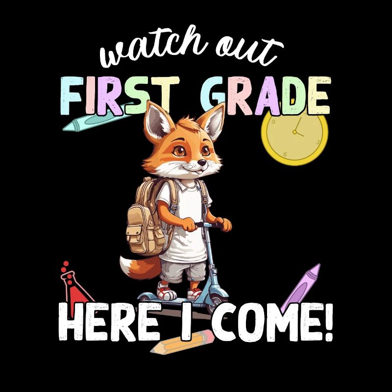 Fuchs Erster Schultag mit Roller Lustiger Spruch