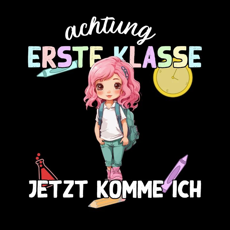 Anime Mädchen Einschulung Erste Klasse Design