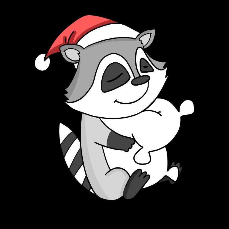 raton laveur mignon fatigué Noël