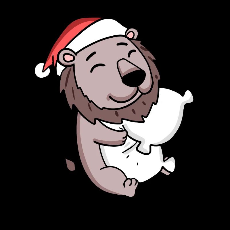 Lion Mignon Fatigué Noël