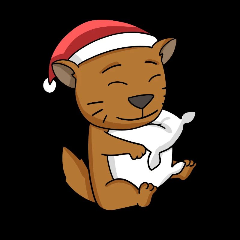 Chat Mignon Chat Somali Fatigué Noël