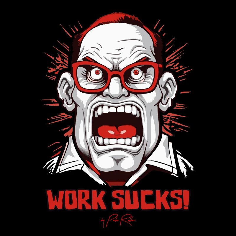Angry worker screams: work is annoying
