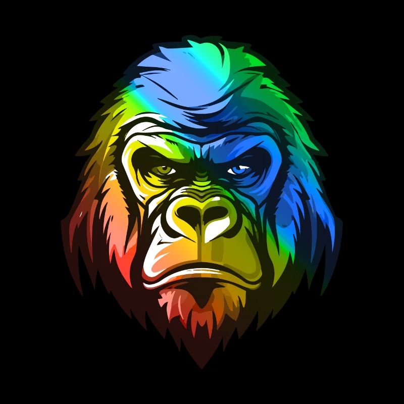 Gorilla Kopf Bunt
