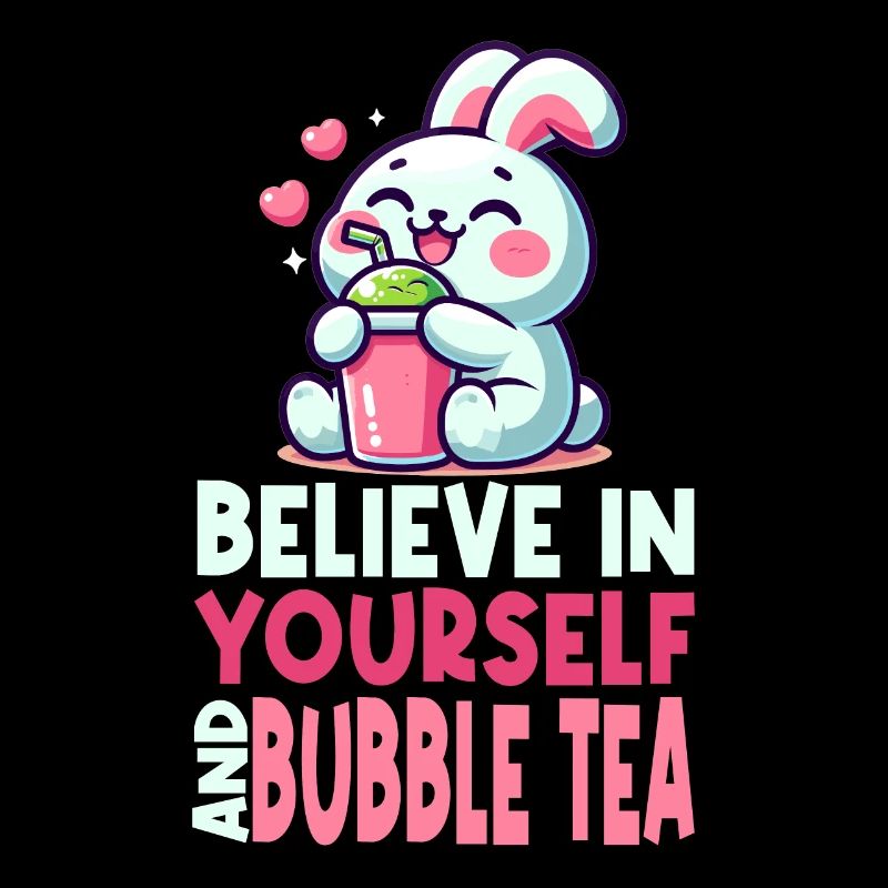 Kawaii Rabbit Bubble Tea Croyez en vous