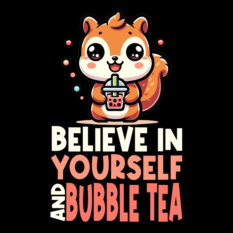 Kawaii Squirrel Bubble Tea Croyez en vous