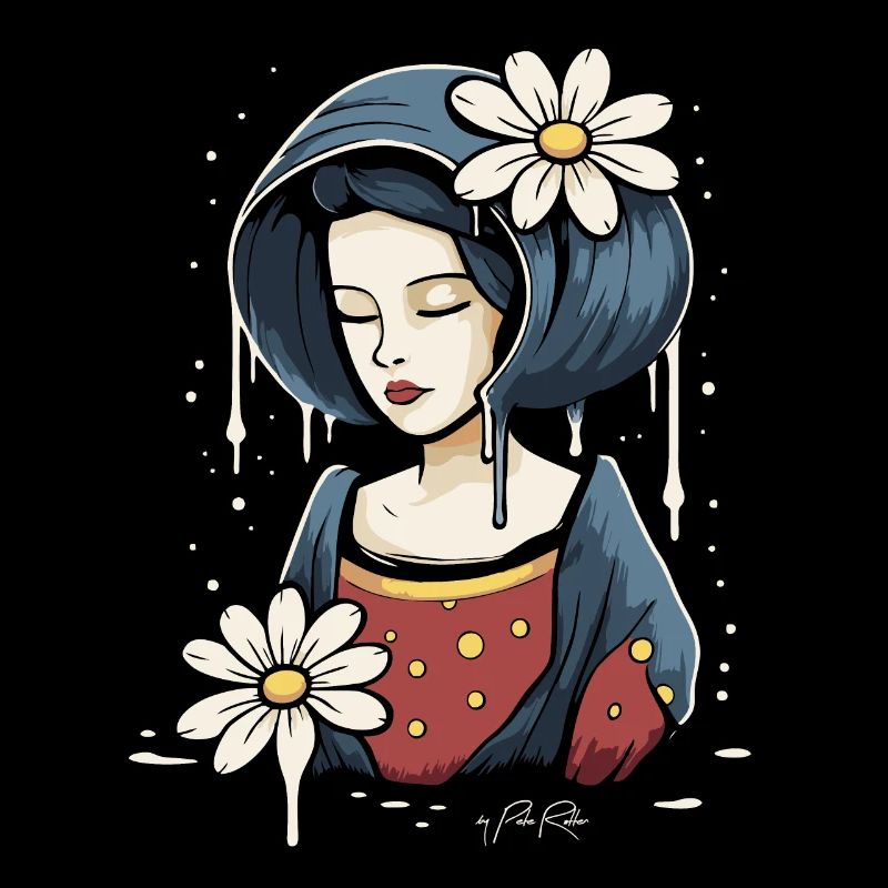 Frau mit Gänseblümchen Blumen