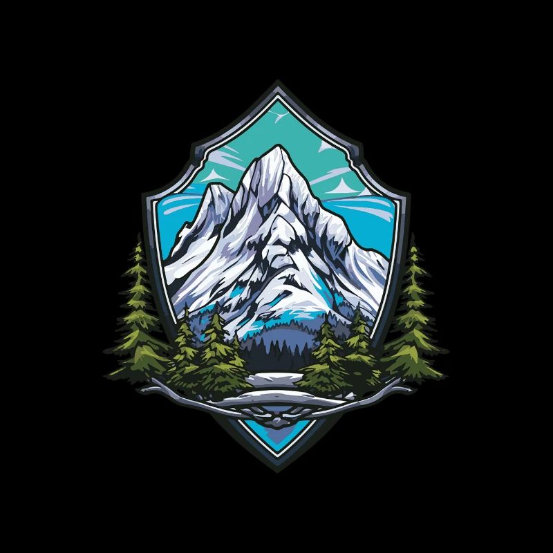Mountains Symbol Hiking Shield