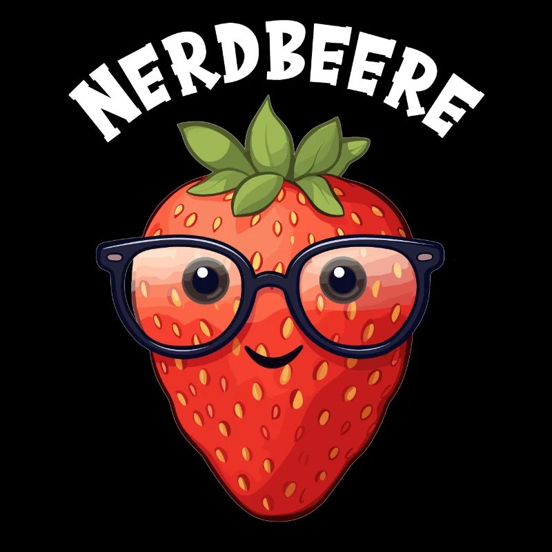 Nerdbeere Junge Mädchen Nerdy Nerd Erdbeere